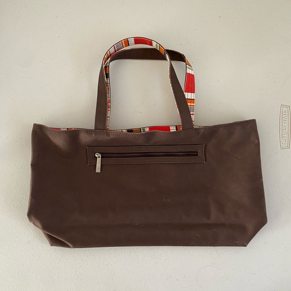 Lancôme brown, colorful purse